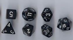 Set of Seven Polydice (Assorted Colours)