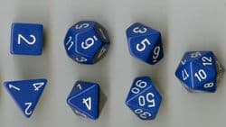 Set of Seven Polydice (Assorted Colours)