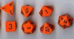 Set of Seven Polydice (Assorted Colours)