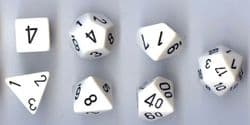 Set of Seven Polydice (Assorted Colours)