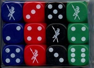 Twelve 6-sided SoA 16mm Spot Dice