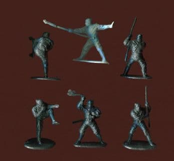 Unpainted 1/35 scale Plastic Japanese Ninja Figures (x 6)