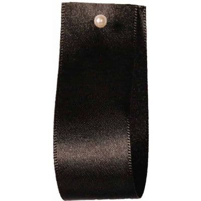 15mm Berisfords Satin Ribbon Black (10) - 1 Metre Length