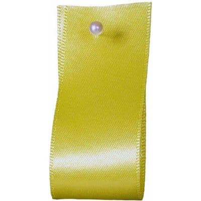 15mm Berisfords Satin Ribbon Lemon Yellow (5) - 1 Metre Length