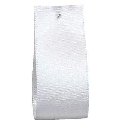 15mm Berisfords Satin Ribbon White (1) - 1 Metre Length