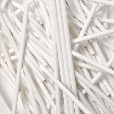 6 inch White PAPER Premium Quality Cake Pop Sticks (Lollipop) Pack of 50 (Approx)