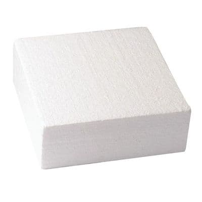 6 inch x 3 inch Deep Square Polystyrene Cake Dummy (Straight Edge Dummies)
