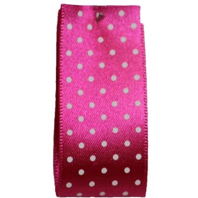 Berisfords Polka Dot Ribbon 15mm - Hot Pink