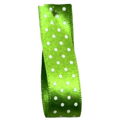 Berisfords Polka Dot Ribbon 15mm - Meadow Green