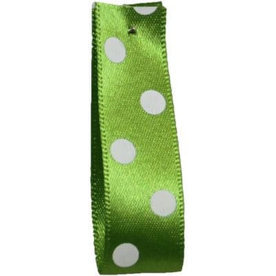 Berisfords Polka Dot Ribbon 25mm - Meadow Green