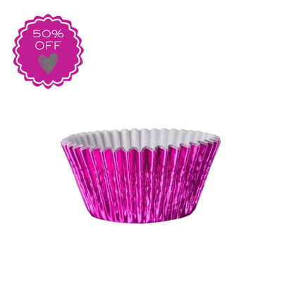 Bulk Hot Pink Foil Cupcake / Muffin Cases Pack of 500 Approx