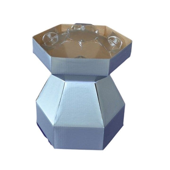 Cupcake / Muffin Bouquet Box Silver with Plastic Invisitray