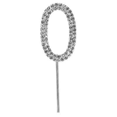 Diamante Cake Topper Birthday / Number Pick 0