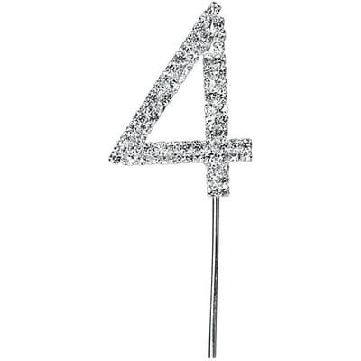 Diamante Cake Topper Birthday / Number Pick 4th