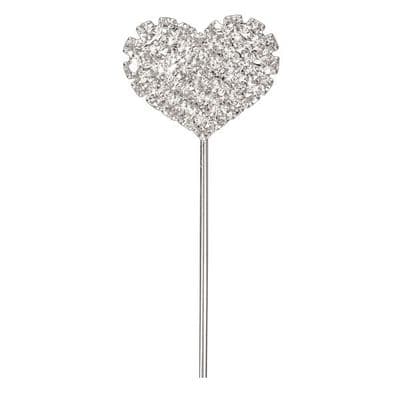 Diamante Cake Topper Pick Heart