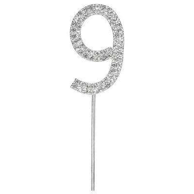 Diamante Silver Stem Single Number Picks