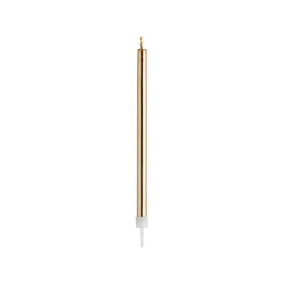 Gold Metallic Candles (pk 12)