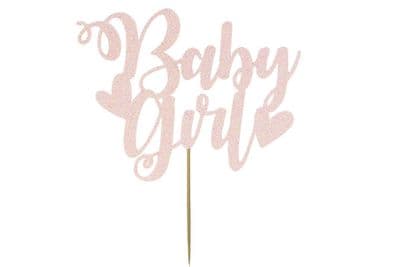 Kelsi Marsh - Baby Girl Glitter Cake Topper in Light Pink
