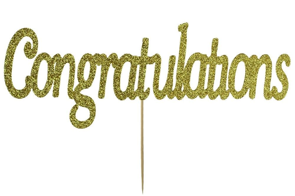 kelsi-marsh-congratulations-gold-glitter-cake-topper for Congratulations Cake Topper Printable Free Kelsi Marsh - Congratulations GOLD Glitter Cake Topper for Congratulations Cake Topper Printable Free