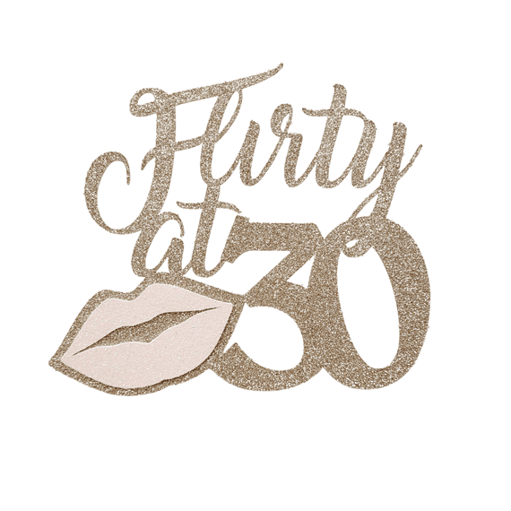 Kelsi Marsh - Flirty at 30 Glitter Cake Topper