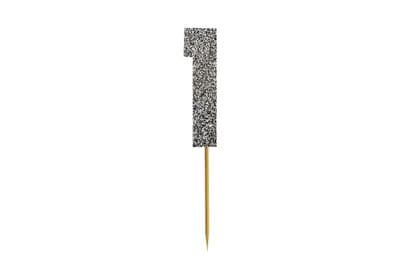 Kelsi Marsh - Number 1 Glitter Cupcake Topper Silver Pack of 12