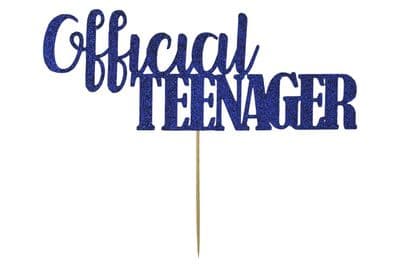 Kelsi Marsh - Official Teenager Blue Glitter Cake Topper