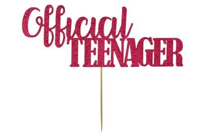 Kelsi Marsh - Official Teenager Pink Glitter Cake Topper