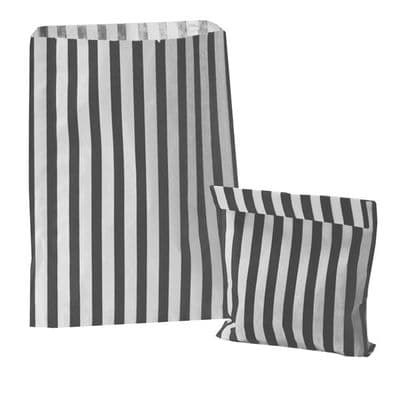 Party Bags Paper Black Stripe x approx 50