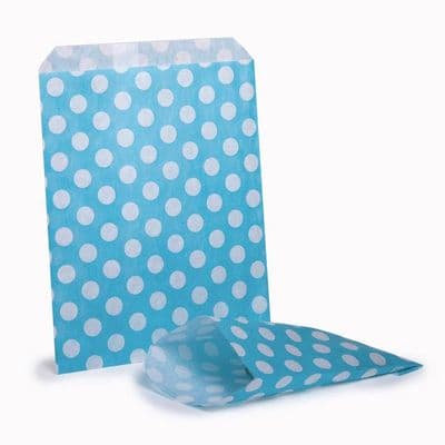 Party Bags Paper Light Blue Polka Dot x approx 50
