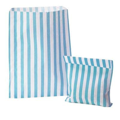 Party Bags Paper Light Blue Stripe x approx 50