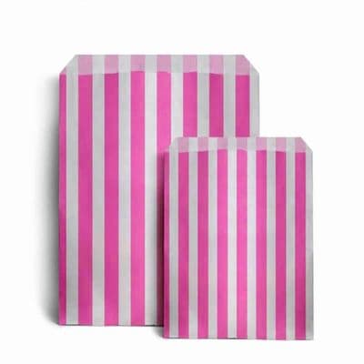 Party Bags Paper Pink Stripe x approx 50