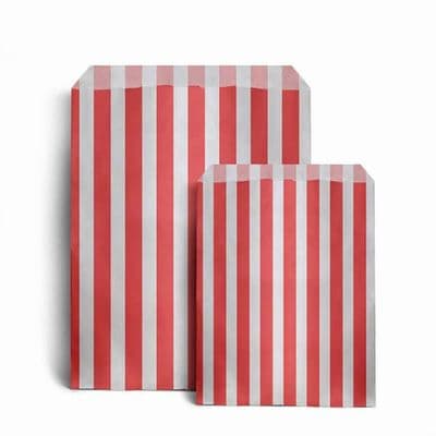 Party Bags Paper Red Stripe x approx 50