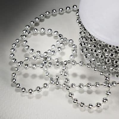 Pearls / Beads on Reel Silver 5mm x 10m