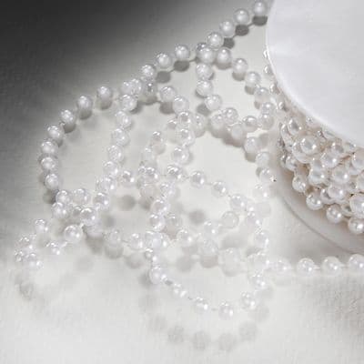 Pearls / Beads on Reel White 5mm x 10m