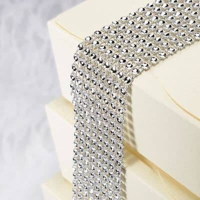 Plastic Diamante Effect 8 Rows Silver
