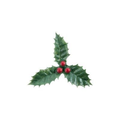 Plastic Holly with Red Berry - 45mm