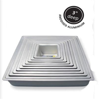 PME 6 inch X 6 inch X 3 inch Deep Square Cake/Baking Tin