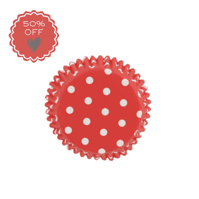 PME Red Polka Dot Mini Cupcake / Muffin Cases Pack of 100