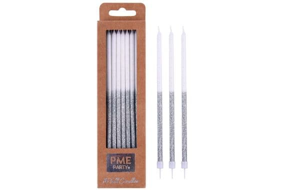 PME Tall Candles - Silver Box of 16