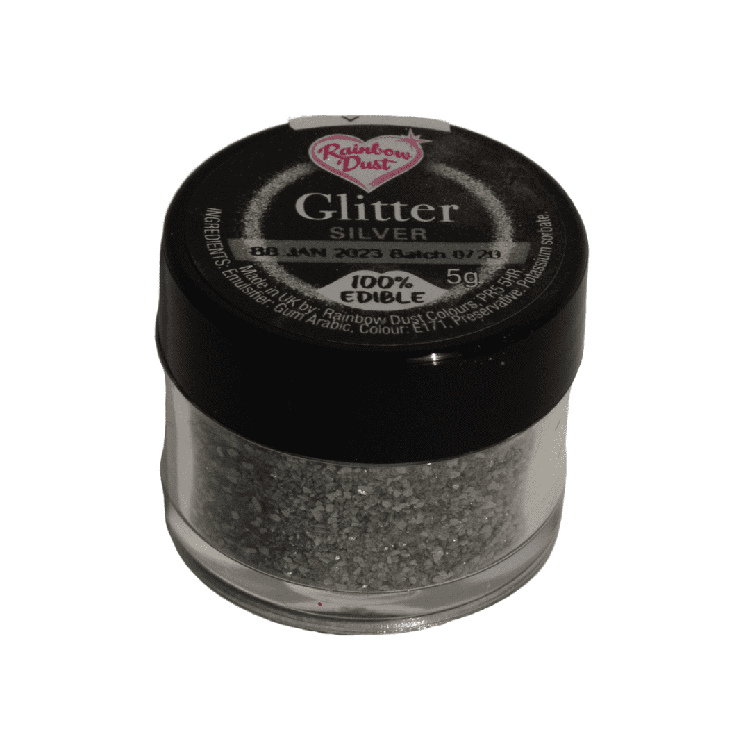 Rainbow Dust Edible Glitter Silver 5g