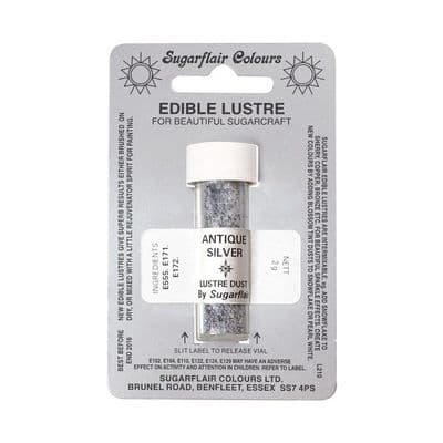 Sugarflair Edible Lustre Dust - Antique Silver