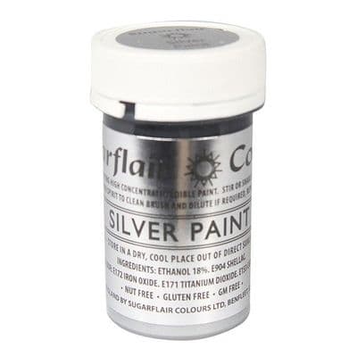 Sugarflair Edible Matt Paint Silver