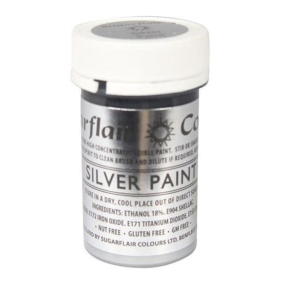 Sugarflair Edible Matt Paint Silver