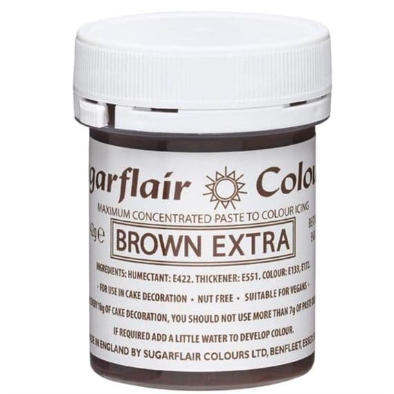 Sugarflair Gel Food Coloring Paste 42g Pot - Brown extra