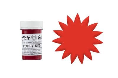 Sugarflair Gel Food Colouring Paste 25g - Poppy Red (Tartranil)