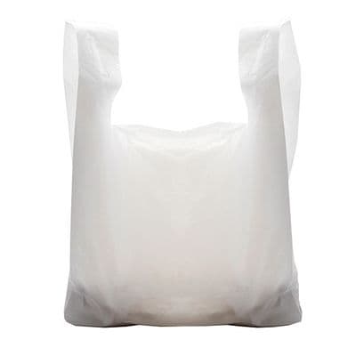 White Vest Carrier Plastic Bag (Pack of 100)-