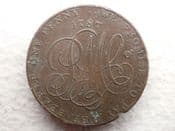 Anglesey, Parys Mining Co/Druid, 1787 One Penny Token, F Edge Cut, CS12905