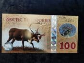 Arctic Territories, Fantasy 100 Dollars 2017 (Reindeer), UNC, BKN1431