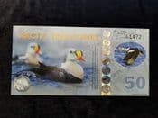 Arctic Territories, Fantasy 50 Dollars 2017 (King Eider), UNC, BKN1434