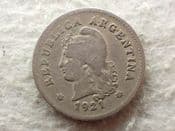 Argentina, 10 Centavos 1921, Fair, CS13801